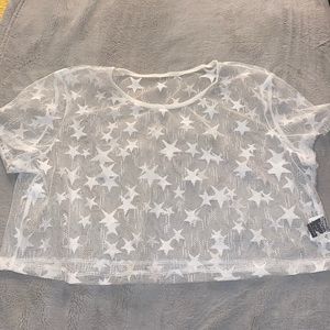 White SHEIN star transparent tshirt